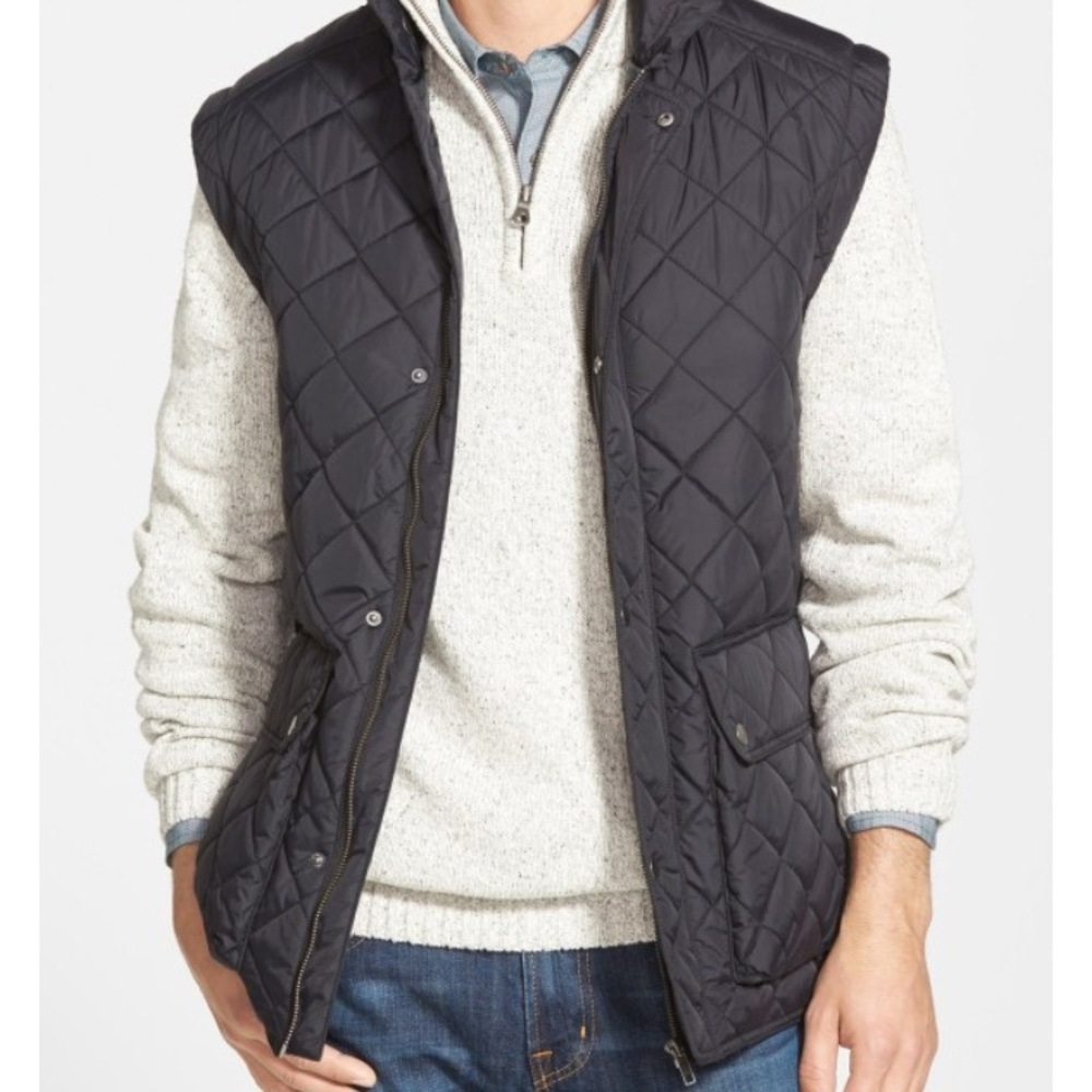 Men's Quilted Navy Blue Vest small